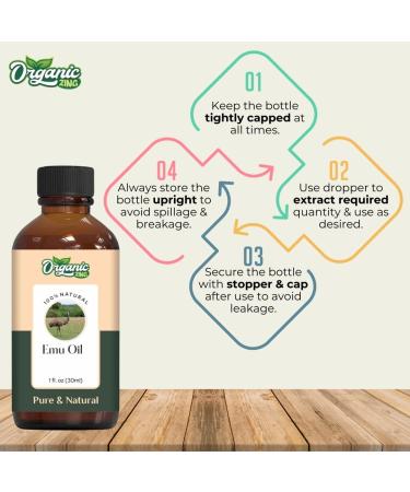 Organic Zing Emu (Dromaius Novaehollandiae) Oil | Pure & Natural Carrier Oil for Skincare Hair Care & Massage- 30ml/1.01fl oz - Buy Online on SooperMarket.com
