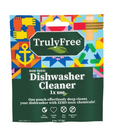Truly Free Auto Dishwasher Cleaner 1 Pack - Natural Concentrated Formula - Dish Soap Dishwasher Detergent Cleaning Supplies Hard Water Stain Remover Sparkling Clean Dishes No Harmful Ingredients
