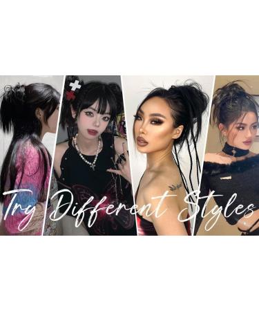 PORSMEER Claw Clip Ponytail Hair Extension - Short Black 10 inch Tousled Updo Bun for Women - Buy Online on SooperMarket.com