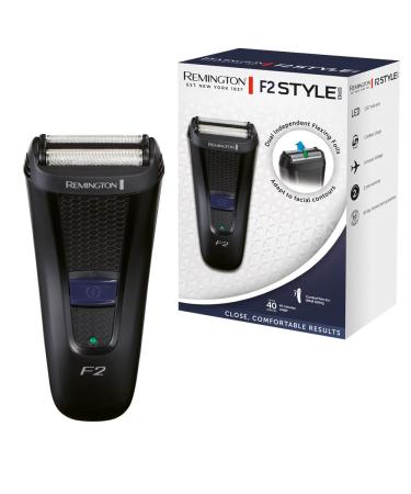 Remington F2 Men's Electric Shaver Dry Shaver Style Series (Pop-Up Trimmer Washable LED Display Precision Trimmer) Foil Shaver F2002 Blue 3 Piece Set