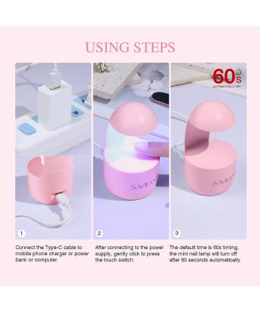 Saviland Mini Nail Lamp - Portable UV LED Gel Nail Dryer for Quick Curing | Nail Art & DIY Gel Nail Polish at Home & Salon - Buy Online on SooperMarket.com