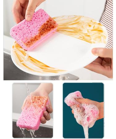 12-Count Non-Scratch Compressed Cellulose Kitchen Sponges - Natural Dish Sponge with Funny Cut-Outs for Kids - Multicolor - Buy Online on SooperMarket.com