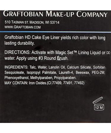 Graftobian Professional HD Cake Eyeliner in Stark White - Water-Activated Pressed Powder for Precise & Long-Lasting Wear - Made in USA - Buy Online on SooperMarket.com