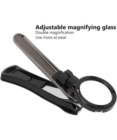 Nail Clipper Nail Trimmer with Removable Magnifying Glass Heavy Duty Fingernails Toenails Clipper for Elderly or Visually Impaired (Black) - Buy Online on SooperMarket.com