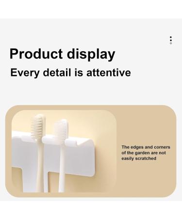 Lencyotool Self-Adhesive Toothbrush Holder | Bathroom & Kitchen Organizer for Razors Brushes & Toothpaste - White Bathroom Accessories - Buy Online on SooperMarket.com