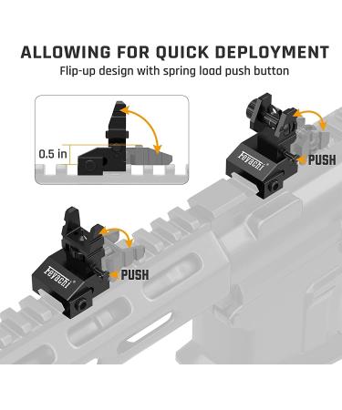 FEYACHI S17 Flip Up Visors - Foldable Front & Rear Iron Sights | Airsoft Accessories for Picatinny Rail - Buy Online on SooperMarket.com