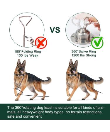 FOVERN1 360 Swivel Dog Tie Out Stake | Heavy Duty Rust Proof Dog Anchor | Cat Tether Holds 1000Lbs | Yard Camping Outdoor | Silver - Buy Online on SooperMarket.com