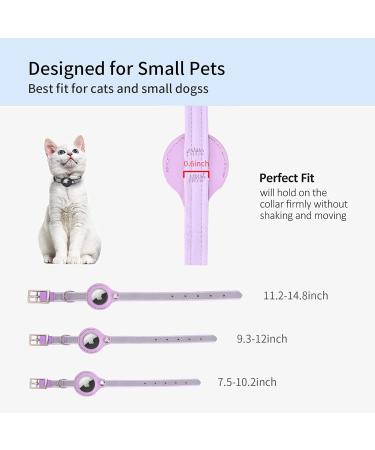 Kocnydey Reflective Airtag Cat Collar - Adjustable Anti-Wing Collars with Bell for Cats & Small Dogs (Purple XS 19-26cm) - Buy Online on SooperMarket.com