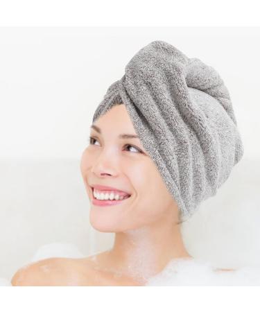 Super Absorbent Coral Fleece Hair Towel & Shower Cap Set | 2pcs Dry Hair Cap for Quick Hair Drying | Perfect Bath Accessory - Buy Online on SooperMarket.com