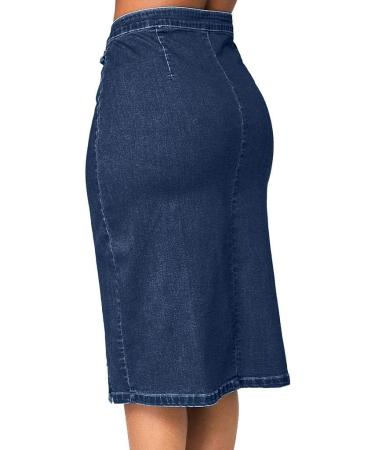 Sanahy Women's High Waist Fishtail Denim Maxi Skirt | Plus Size Casual Jean Skirt 3XL Blue - Buy Online on SooperMarket.com
