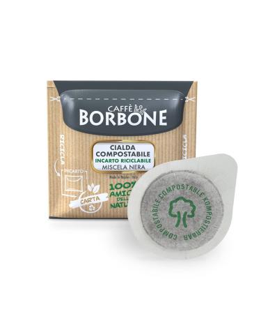 Caff Borbone coffee compostable pods recycled packaging black mix - 150 pieces - compatible with ESE System Paper Pads 44 mm Black Mixing 150 pieces (1 Pack)