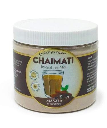ChaiMati- Masala Chai Latte - Powdered Instant Chai Tea Premix 8.82oz (250gm) Jar - Makes 20-25 Cups - Very Low Caffeine Ready in Seconds - gets "Chai on Your Mind" Masala Chai Latte 250 g (Pack of 1)