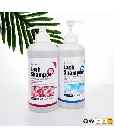 Lunamoon Eyelash Shampoo 1L | Gentle Foam Cleanser for Eyelash Extensions | Makeup Remover & Eyelid Care | Rose Scented Eyelash Foam - Buy Online on SooperMarket.com