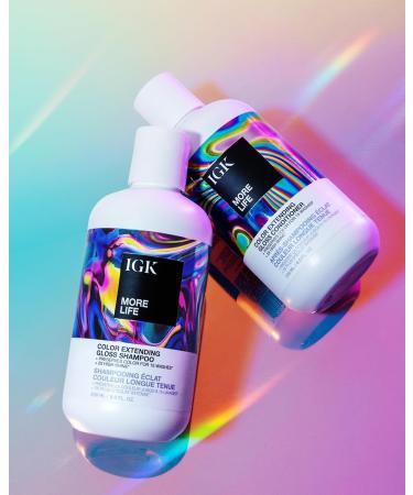 IGK MORE LIFE Gloss Shampoo & Conditioner Set | Color Safe Hair Care | UV Protection | Vegan & Cruelty-Free | 8 oz | International Shipping Available - Buy Online on SooperMarket.com