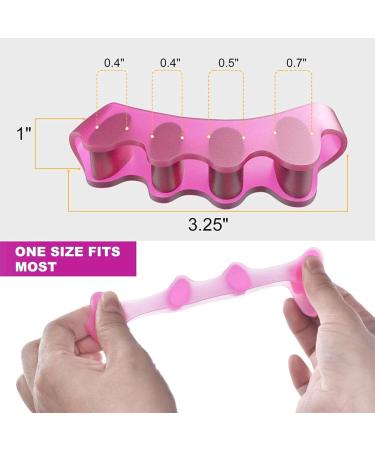 Gel Toe Spacers (2 Pair) - Bunion Corrector for Women Men - Toe Separator & Straightener - Pink - Buy Online on SooperMarket.com