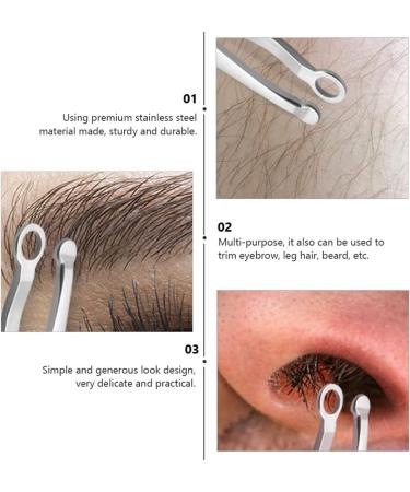 1pc Nose Hair Scissors Nose Hair Remover Eyelash Tweezers Eyebrows Hair Removal Round Tip Nasal Hair Tweezers Eyebrow Clippers Trimmer Nail Baby Pluck Hair Stainless Steel Slicer - Buy Online on SooperMarket.com