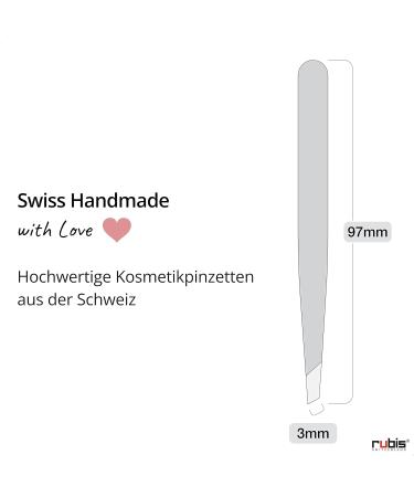 Rubis Slanted Non-Slip Eyebrow Tweezers - Stainless Steel Cosmetic Tool - International Shipping Available - Buy Online on SooperMarket.com