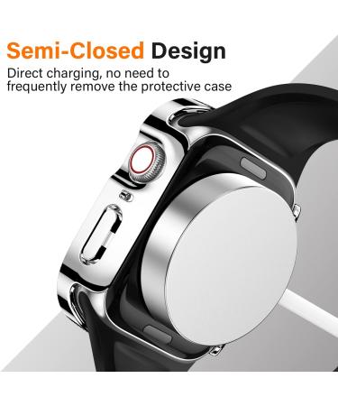 AmizeeÂ 2Â PackÂ CompatibleÂ withÂ AppleÂ WatchÂ CaseÂ 44mmÂ SeriesÂ 6/5/4/SEÂ with Built-in Screen Protector Hard PC Case Straight Edge Ultra Thin Anti-Scratch Protective Cover for iWatch 44mm (Silver/Clear) 44mm Silver/Clear - Buy Online on SooperMarket.com