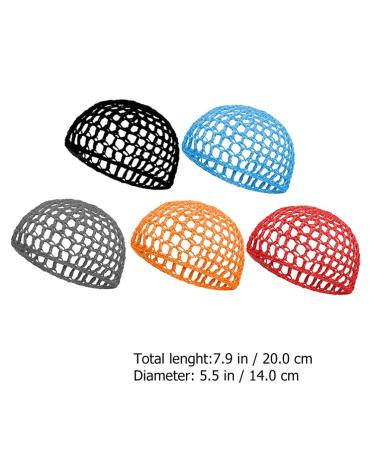 KALLORY 5Pcs Colorful Mesh Crochet Hair Net - Stylish Knit Hair Snood Cover for Women - Buy Online on SooperMarket.com