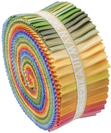 Robert Kaufman KONA COTTON SOLIDS NEW DUSTY Roll Up 2.5 Fabric Strips Jelly Roll RU-229-41