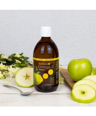 Nature's Way NutraSea Omega-3 and Vitamin D Supplement - Fish Oil with EPA and DHA Support Healthy Heart and Brain Help Build Strong Bones and Teeth & Help Support Immune System Crisp Apple Flavour 500 ml Liquid Value Size - Buy Online on SooperMarket.com