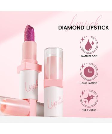 Metallic Pink Lipstick - Long Lasting High Shine Glitter Creamy Transfer Proof & Full Coverage | Shimmer High Impact Lightweight Lip Makeup for Women - Buy Online on SooperMarket.com