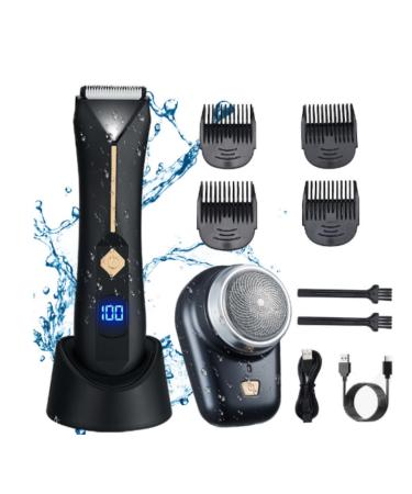 HWTONG Cordless Body Hair Trimmer for Men(Black)