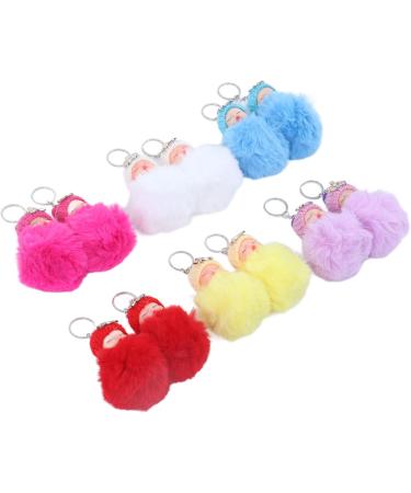 Buy mlida Sleeping Baby Pendant Keychain - Cute Fluffy Fur Doll Luggage Tag | International Shipping Available - Buy Online on SooperMarket.com