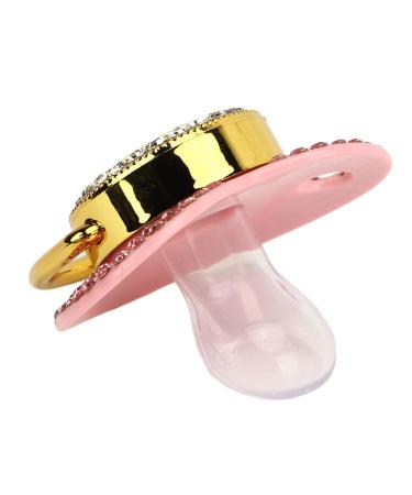 Gold Baby Pacifier Set - Rhinestone Covered Lightweight Pacifier for 6-18 Months - Stylish & Safe Home Use (Letter F) - Buy Online on SooperMarket.com