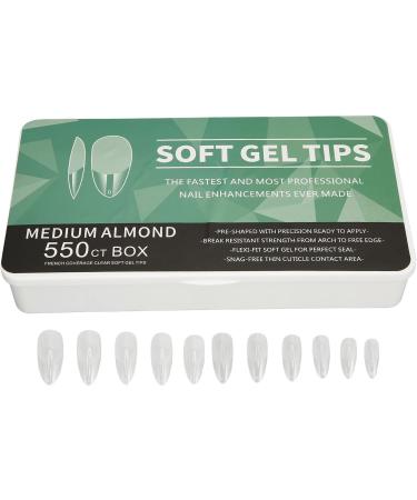 Half Frosted Fake Nail 550 False Nails Carve Free Grinding Long Fake Nails Ultra Thin Lightweight for Nail Salon (Almond) - Buy Online on SooperMarket.com