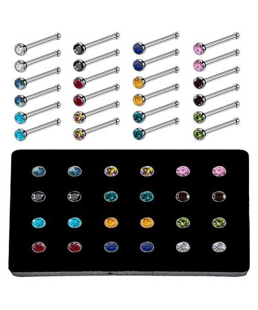 SLVIEKAE Nose Pierce Kit: Disposable Nose Piercing Gun with 24 Multicolor Studs - Buy Online on SooperMarket.com