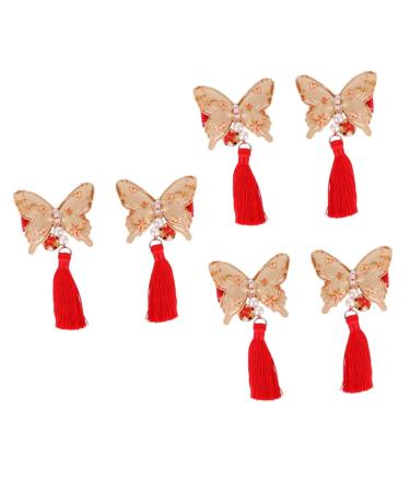 ibasenice 3 Pairs Girls Hairpin Hair Clips for Kids Bow Hair Clips Baby Nail File Electric Tassel Hairpin Chinese Dresses for Chinese Hair Accessory Chinese Balls Girl Barrettes Clip