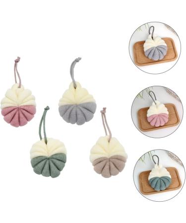 NOLITOY 4 Pcs Bath Bouquet Body Scrubber - Exfoliating Mesh Pouf & Shower Loofah | Spa Quality Shower Scrubber for Deep Cleaning & Relaxation - Buy Online on SooperMarket.com