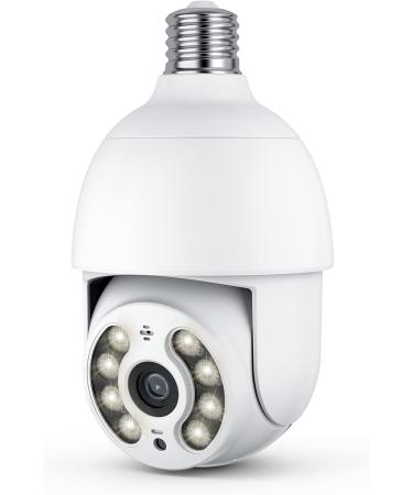 DocSmart 2K Outdoor Wireless Light Bulb Security Camera with 360Pan/Tilt, Color Night Vision and Siren Alarm - IP65 Home Security Camera with Auto Tracking and Two-Way Audio 2.4GHz - Buy Online on SooperMarket.com