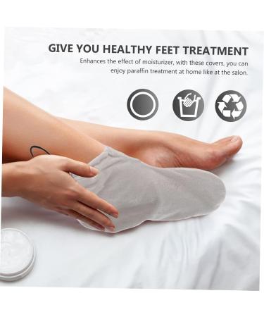 Beavorty Warm Foot Covers for Growth Therapy - Paraffin Bath Care 2 Pairs of Cotton Spa Shoes Gray 28x20cm - Foot Protection & Comfort - Buy Online on SooperMarket.com