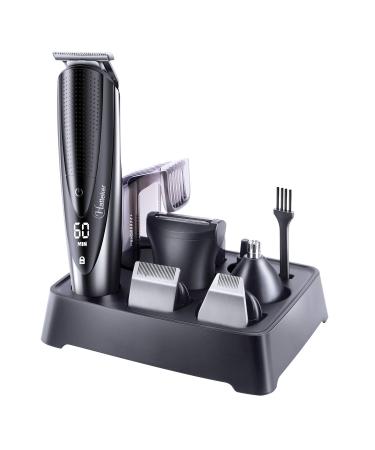 Hatteker Men's 5 in 1 Grooming Kit - Cordless Waterproof Hair Clipper, Beard Trimmer, Mustache Trimmer, Body Groomer, Nose and Ear Trimmer - Professional Men's Hair Trimmer - Buy Online on SooperMarket.com