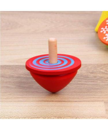 YeahiBaby Wooden Spinning Top - Traditional Colorful Wooden Toy Set for Kids (4 Pieces) - Perfect Gift for Children - Buy Online on SooperMarket.com