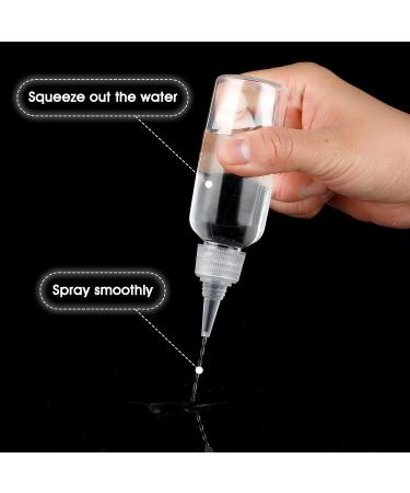 WLLHYF 2oz Applicator Bottle 6pcs Plastic Empty Squeeze Bottles Hair Color Applicator Bottle Transparent Refillable Oil Bottles for Hair Oils Liquids with Twist Top Cap and Labels - Buy Online on SooperMarket.com