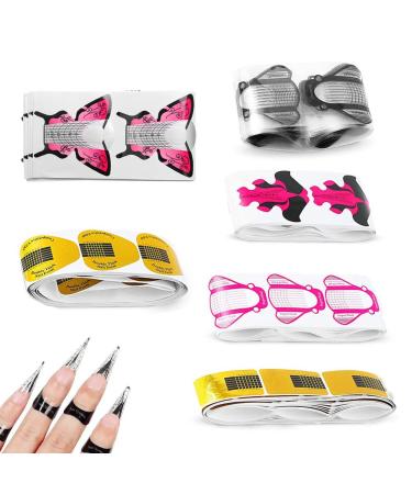 Pack of 600 nail stencils nail art nail shape stencil self -adhesive nail art forms sticker diy nail gel nail tips for artificial fingernail nail art.