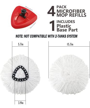 4 Pack Spin Mop Replacement Heads | Compatible with O Cedar EasyWring Mop | 100% Microfiber | Machine Washable | Easy to Replace | Deep Cleaning | 1 Tank System - Buy Online on SooperMarket.com