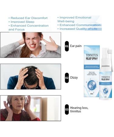 Tinnitus Relief Spray 60ml Anti Tinnitus Spray Earwax Cleaning Care Spray for Relieves Tinnitus Ear Back Ear Discomfort - Buy Online on SooperMarket.com