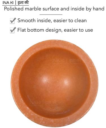 INA KI Natural Marble Multi Purpose Bowl in Pink - Perfect for Herbs, Salt and Pepper, Shaving - Buy Online on SooperMarket.com