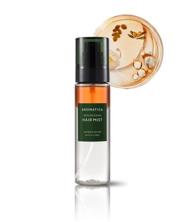 AROMATICA REPLENISHING HAIR MIST JASMINE & VETIVER 3.3fl oz/100ml - Leave In Conditioner Spray & Hair Perfume for Women - Silicone-Free Detangling Smoothing & Moisturizing with Essential Oils