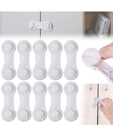 NORSON-NADISHA 10PCS Plastic Cupboard Locks for Children Child Wardrobe Locks for Cabinets Drawers Fridge Door Adhesive Locks for Kids Baby Safety Locks for Kitchen Furniture