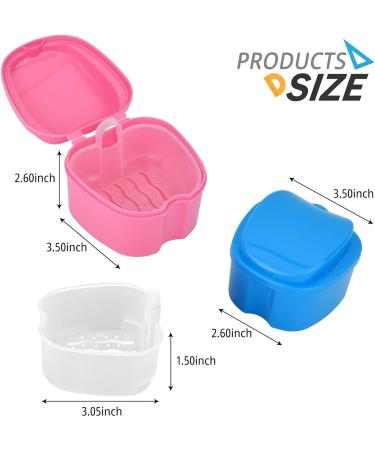 Denture Box Retainer Case Denture Storage Bath Box Denture Holder Box Cleaning Box Lightweight and Portable Cleaning Box with Filter (M Blue) M Blue - Buy Online on SooperMarket.com