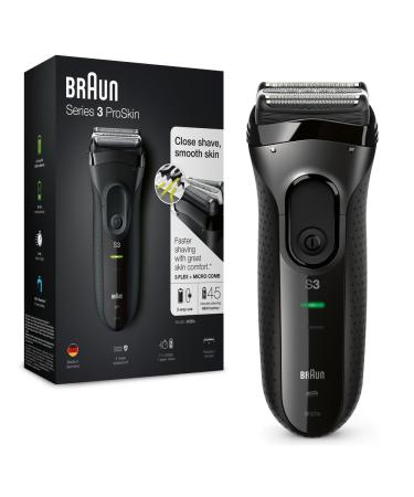 Braun Series 3 ProSkin Electric Shaver Electric Razor for Men With Pop Up Precision Trimmer Cordless Wet & Dry Gifts For Men UK 2 Pin Plug 3020s Black Razor Rated Which Great Value