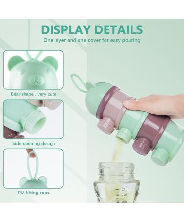 Vicloon Baby Milk Powder Dispenser - Portable 4-Layer Twist-Lock Container for Kids - Stackable Snack Storage - Green/Grey - Buy Online on SooperMarket.com