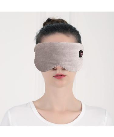 Heated Eye Mask  Deckpro Steam Warm Compress Therapy Cordless USB Rechargeable Sleep Mask with Adjustable Strap Silk Traveling Eye Mask for Dark Circles  Puffiness and Eye Fatigue Gray