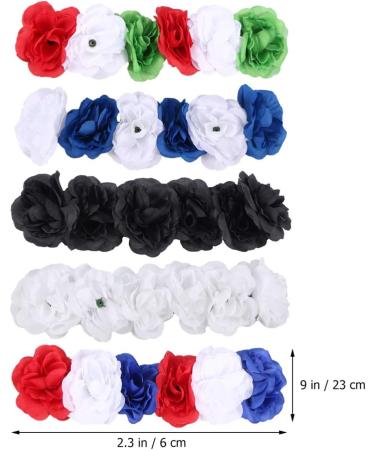minkissy Rose Flower Headband Day of the Dead Headpiece Wedding Festival Headband for Christmas Halloween (Red White Blue) - Buy Online on SooperMarket.com
