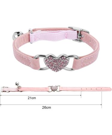 Jagowa Rhinestone Heart Cat Collar with Safety Belt Adjustable Flocking Colored Diamond Design with Bell - Pet Supplies for Small Cats and Dogs (Pink) - Buy Online on SooperMarket.com